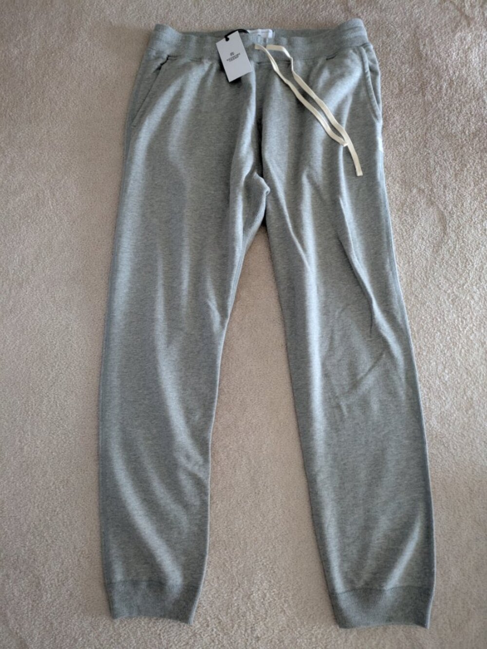 Reigning Champ Midweight Terry Slim Sweatpant in Heather Grey, XL